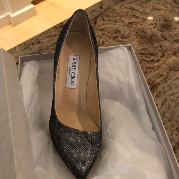 Jimmy Choo Ellis 120 Glitter Platform Pump - Picture 5 of 5